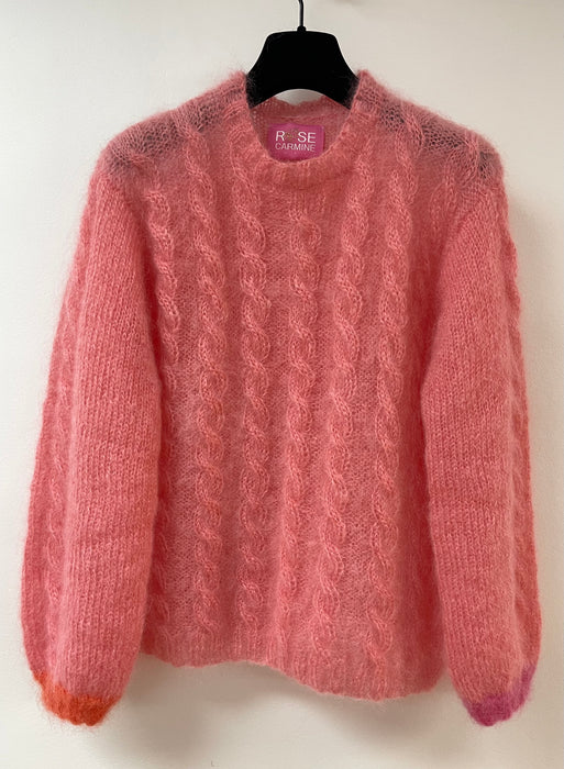 Rose Carmine MY BEAUTIFUL SWEATER (torsades blush)