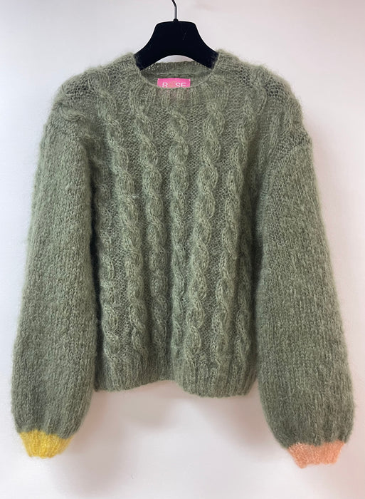 Rose Carmine MY BEAUTIFUL SWEATER (kaki)