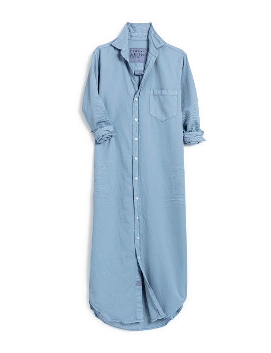 Frank and Eileen Rory Dusty Blue Maxi Shirtdress