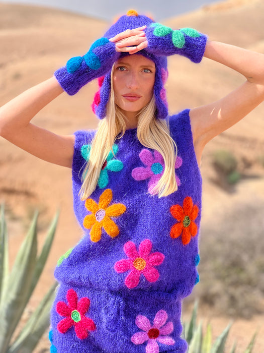 Rose Carmine Chapka Free Flowers Bleu Hat