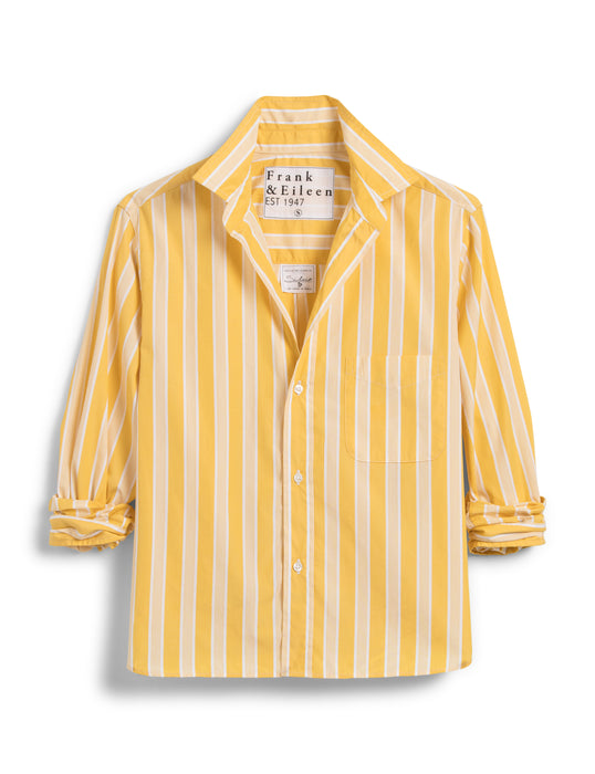 Frank and Eileen Silvio Untuckable Button Up (wide yellow stripe)