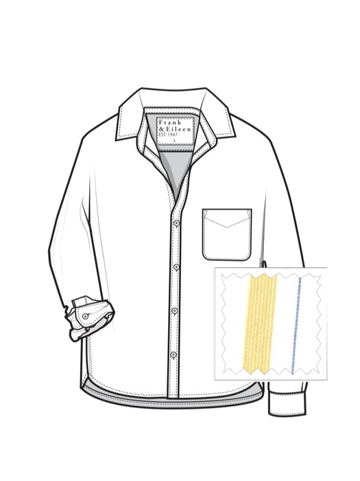 Frank and Eileen SILVIO Untuckable Button-Up Shirt (yellow thin navy stripe)