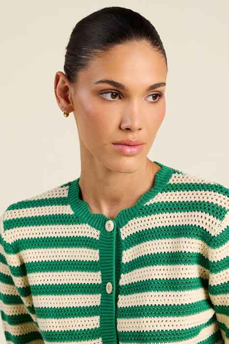 Birds of Paradis Vento Cardigan Green Stripe