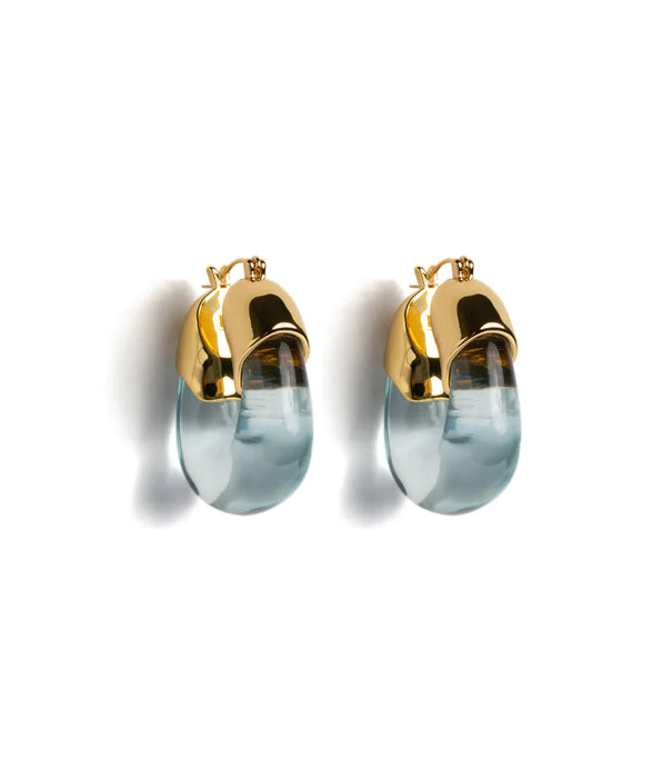 Lizzie Forunato Organic Hoops in Aqua