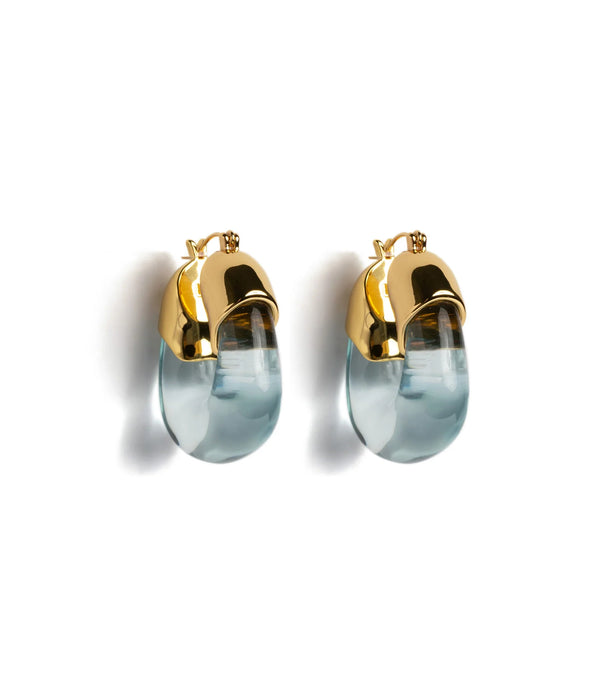 Lizzie Fortunato Mini Organic Hoops in Aqua