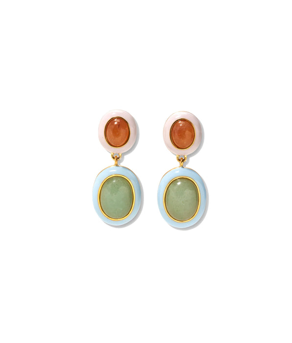 Lizzie Fortunato Papaya Earrings in Aventurine