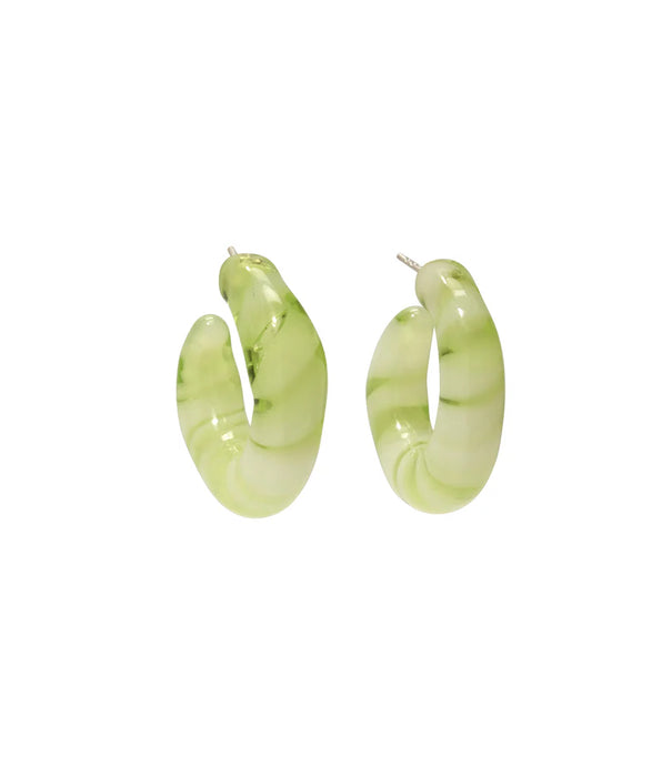 Lizzie Fortunato Cascais Hoops In Lime
