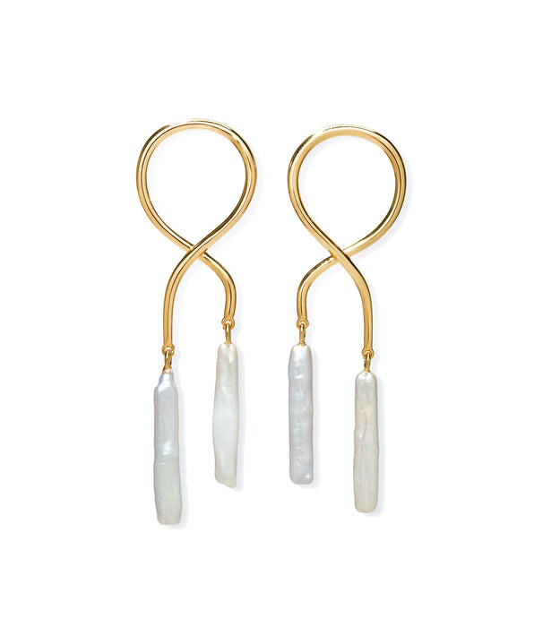 Lizzie Fortunato Etienne Earrings in Stick Pearl