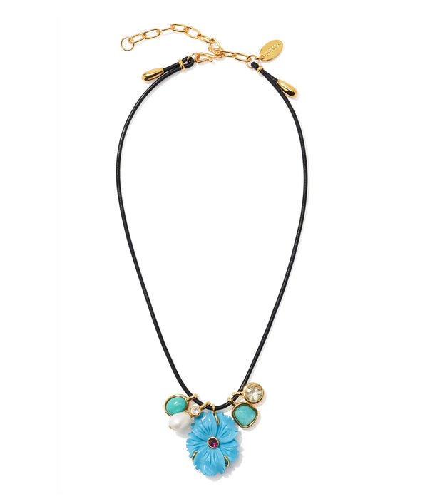 Lizzie Fortunato Shibori Flower Necklace