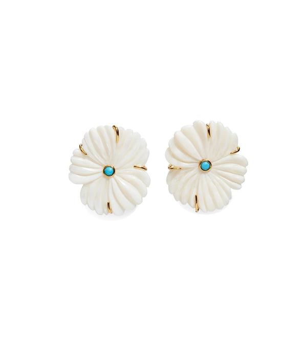Lizzie Fortuanto New Bloom Studs in Pearl