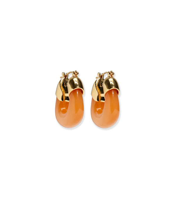 Lizzie Fortunato Mini Organic Hoops in Tangerine
