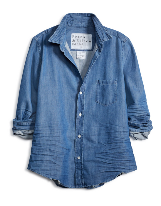 Frank and Eileen Barry Woven Button up (Vintage Stonewashed Indigo)