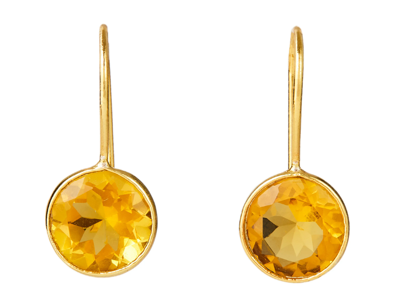 Elyssa Bass - Round Bezel Set Citrine Drops (E858-c)