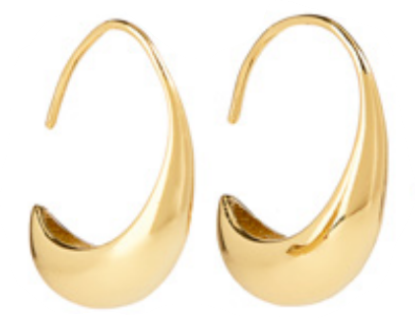Elyssa Bass - Modern C Shaped Curved Hoops (small.)