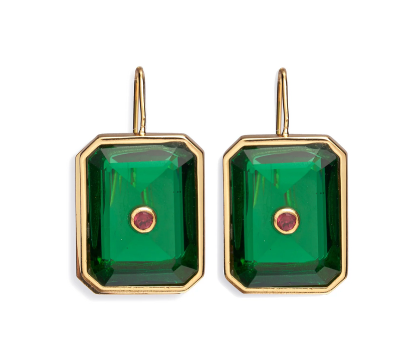 Lizzie Fortunato Tile Earrings in Forest