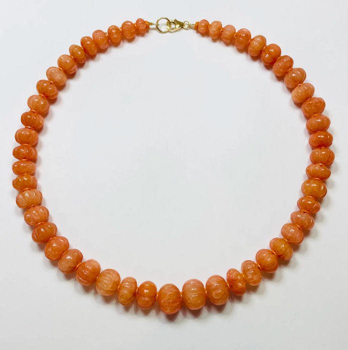 Theodosia Jewelry carved tangerine candy necklace