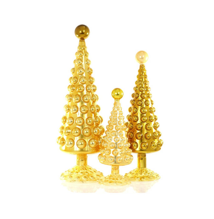 MIDCENTURY MODERN HOBNAIL TREE STRAW SET/3
