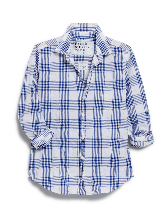 Frank and Eileen Blue Grid Barry Top