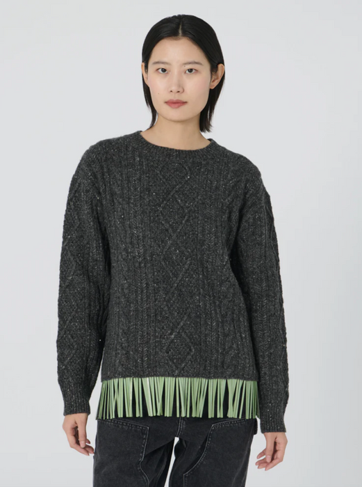 Lingua Franca Bianca Crew - Charcoal