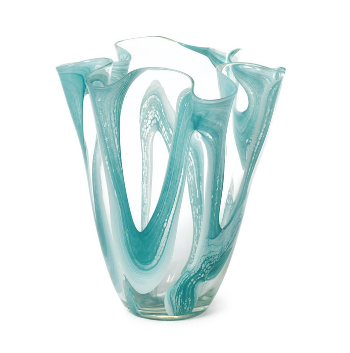 Swirl Flare Vase - Hand-Blown Glass