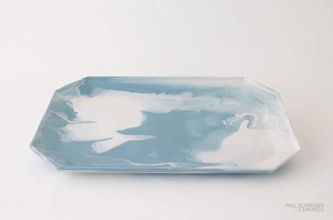 Paul Schneider Tray - Xtra lg. | Geode Bone White and Light Blue