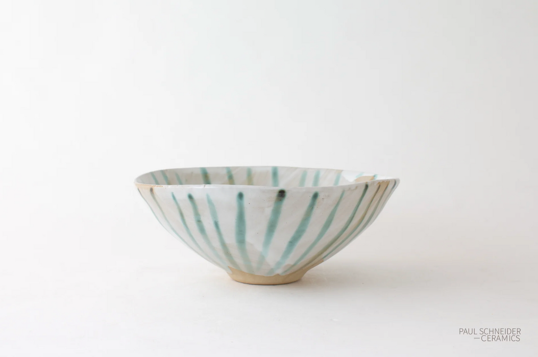 Paul Schneider Bowl - Medium | Striped | Chrome Green + White