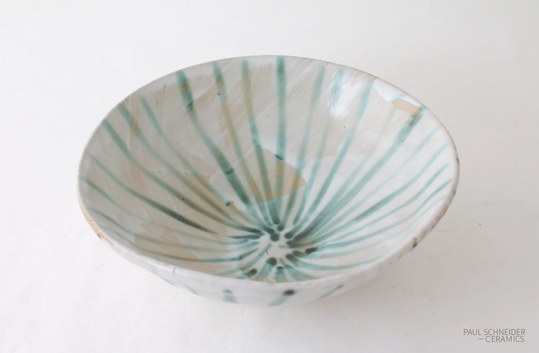 Paul Schneider Bowl - Medium | Striped | Chrome Green + White