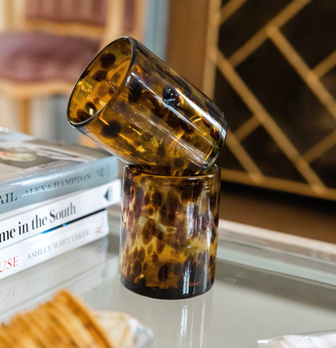 Tortoise Rocks Glass set of 4