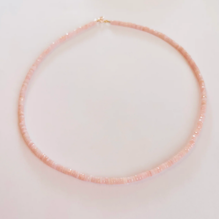 Theodosia Jewelry Pink opal heishi necklace