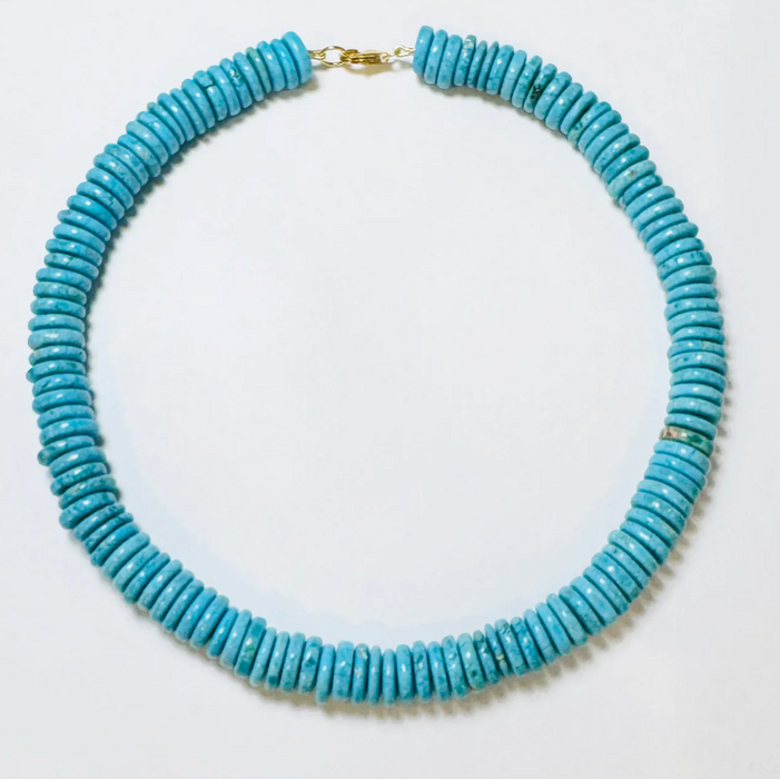 Theodosia - turquoise howlite barrel candy necklace