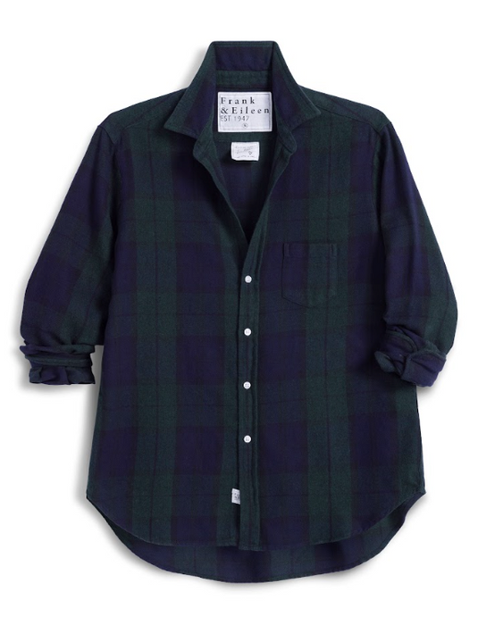 Frank and Eileen Relaxed Button-Up Shirt (Navy Green Large Plaid)