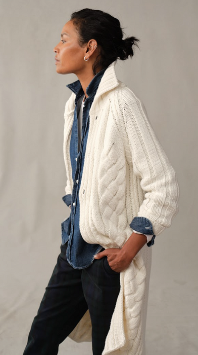 Frank and Eileen Cotswolds -Cable Knit Coat