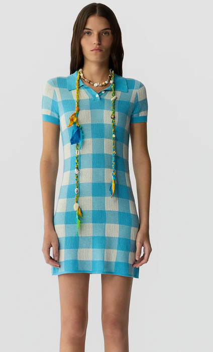 Guest in Residence Gingham Polo Dress (Blue)