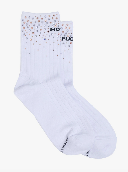 Mother F Rhinestones Socks