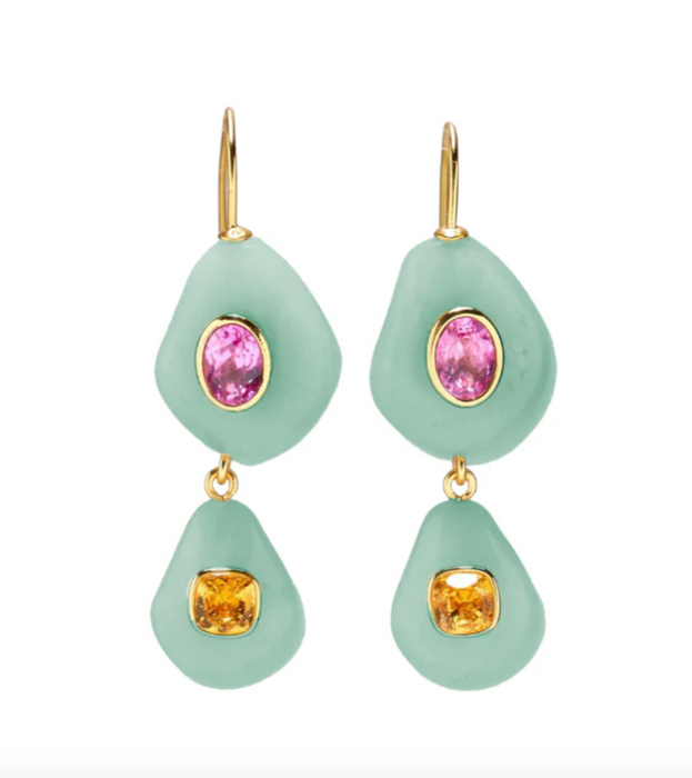 Lizzie Fortunato Stacked Stone Earrings - Amazonite