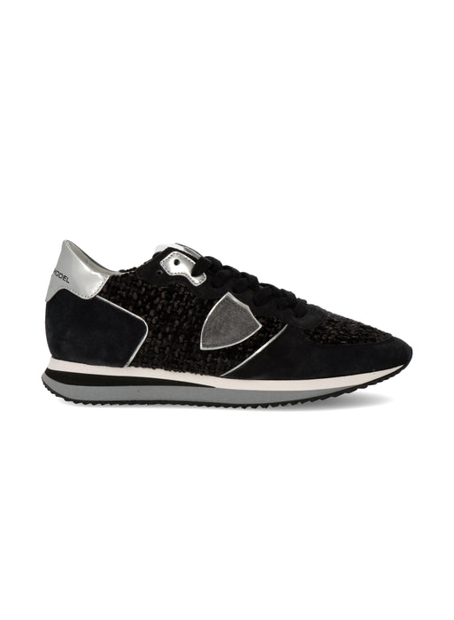 Philippe Model TRPX LOW WOMAN CHENILLE MIXAGE_NOIR