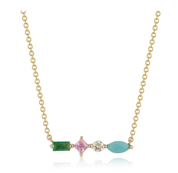 EF COLLECTION 14K TREASURE BAR NECKLACE