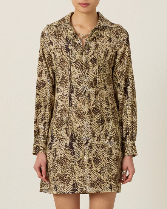 Alix of Bohemia Isadora Lemon Snakeskin Dress