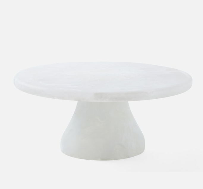 Hugo White Swirled Resin Cake Stand (Large)