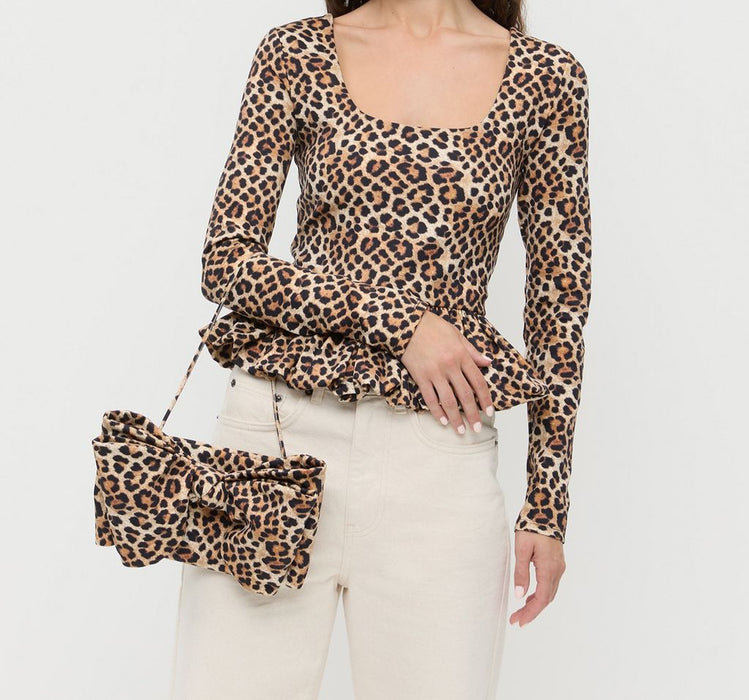 Loeffler Randall VALERIE BOW CLUTCH (leopard)