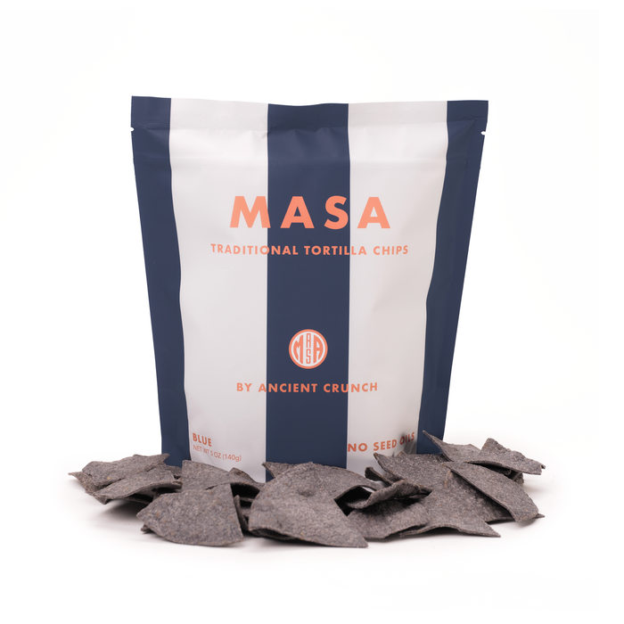 MASA Tortilla Chips - Blue, 5oz Bag Case