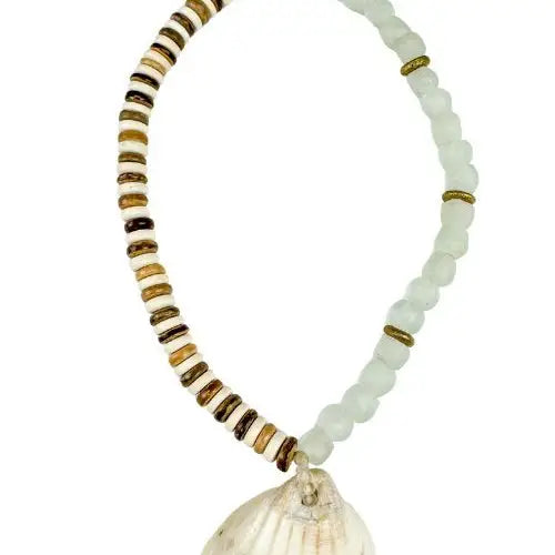 Tribal Shell Necklace | Mist + Camel