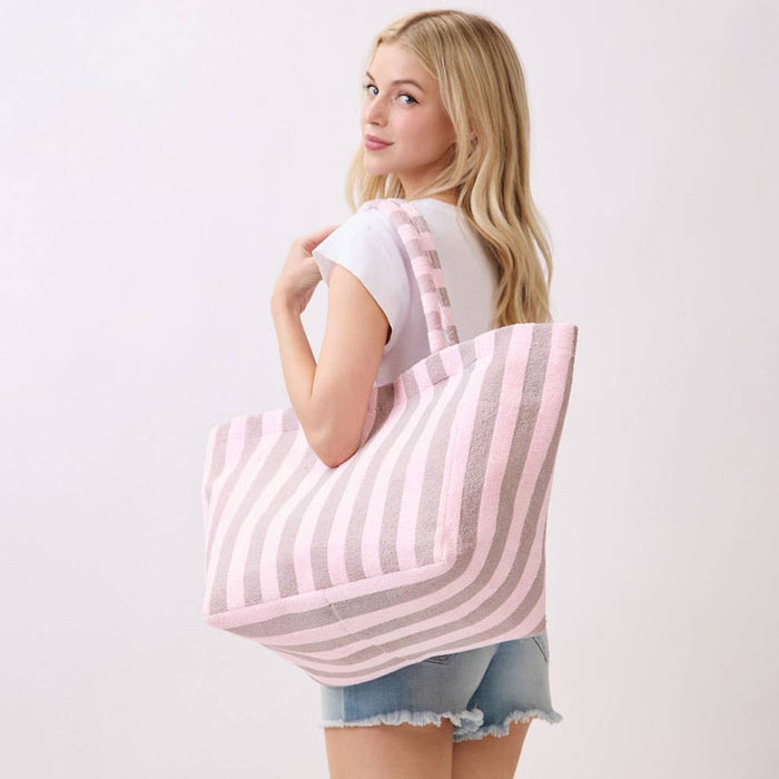 Striped Terry Tote Bag