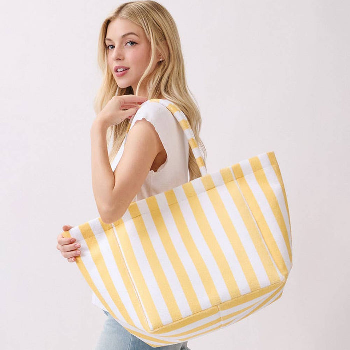 Striped Terry Tote Bag
