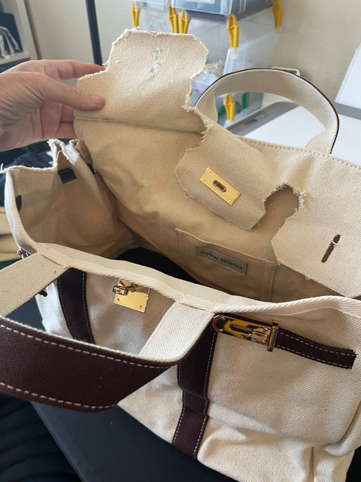 Canvas Tote Bag - Chocolate Brown Trim  