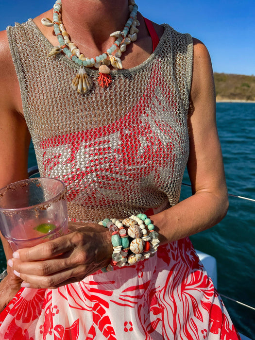 Twig and Twine Tribal Charm Necklace | Coral Bay