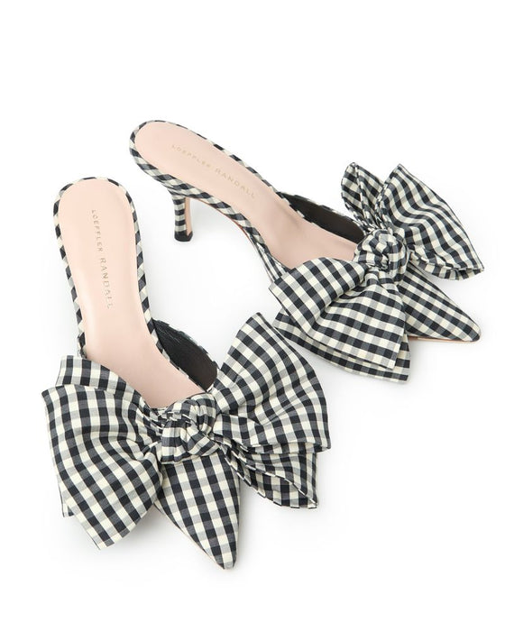 Loeffler Randall Margot Bow Mule (black gingham)
