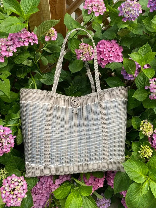 The Lilly Line Medium Silver Tote Bag