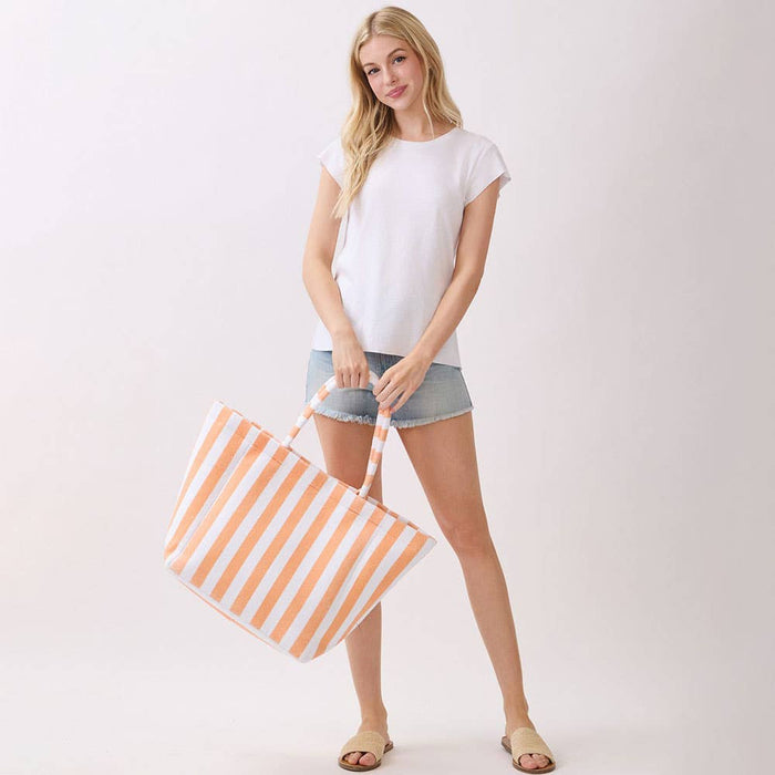 Striped Terry Tote Bag