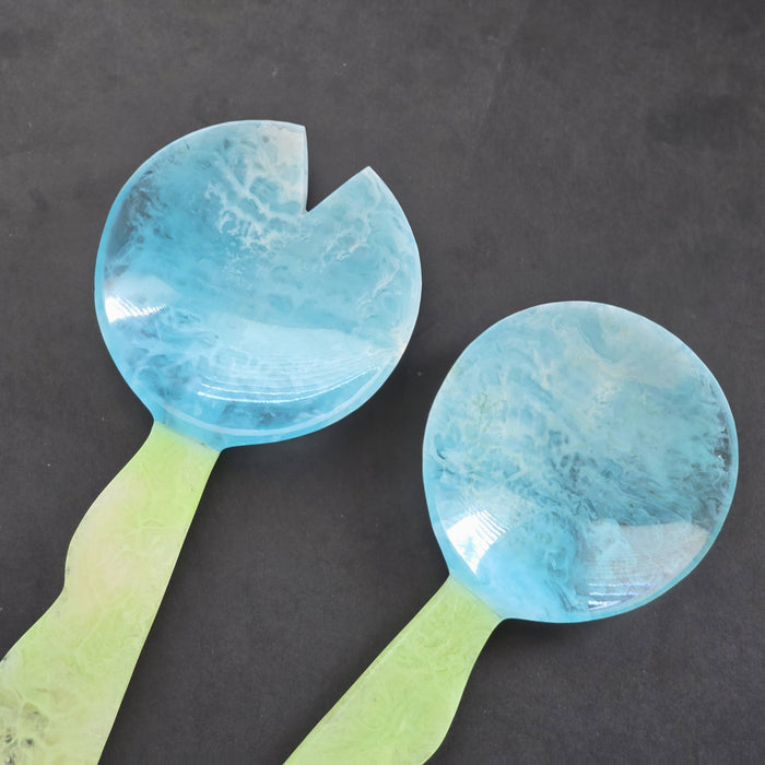 Gibb & Daan 2 Colors, Hand Poured Resin Salad Serving Set -  Serving Set